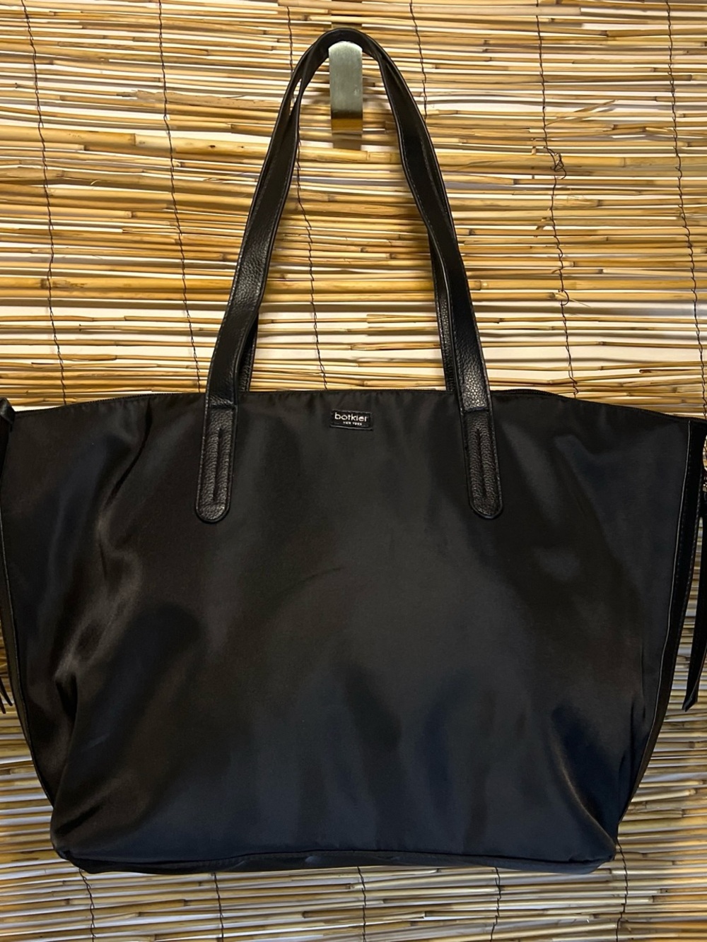 Botkier Black Nylon Tote with Leather Straps